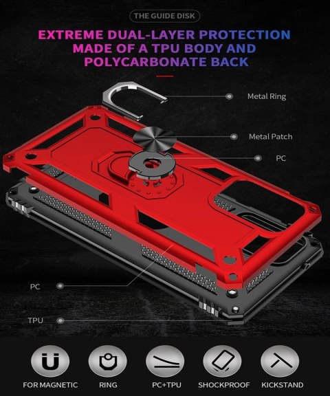 MOCNE ETUI CZERWONE SAMSUNG GALAXY A52/A52 5G UCHWYT RING SM-A525F SM-A526B MOCNE ETUI CZERWONE SAMSUNG GALAXY A52/A52 5G UCHWYT RING SM-A525F SM-A526B