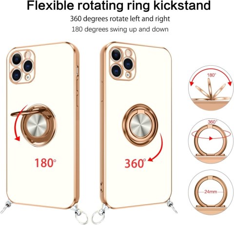 ETUI APPLE IPHONE 11 PRO MAX BIAŁY ZŁOTY SILIKONOWY +SMYCZ RING A2161 ETUI APPLE IPHONE 11 PRO MAX BIAŁY ZŁOTY SILIKONOWY +SMYCZ RING A2161