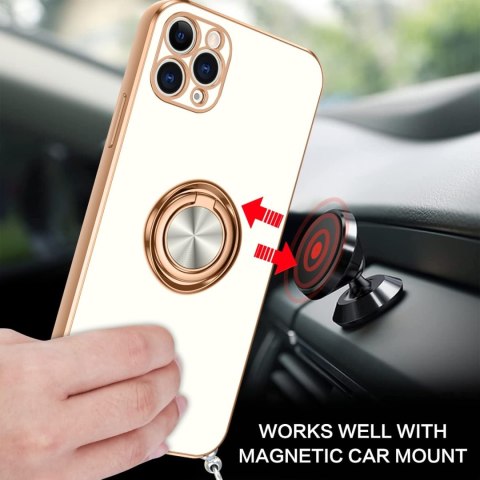 ETUI APPLE IPHONE 11 PRO MAX BIAŁY ZŁOTY SILIKONOWY +SMYCZ RING A2161 ETUI APPLE IPHONE 11 PRO MAX BIAŁY ZŁOTY SILIKONOWY +SMYCZ RING A2161