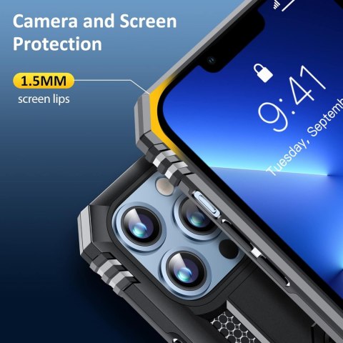 ETUI APPLE IPHONE 13 PRO MAX SILIKONOWY CZARNY Z PODSTAWKĄ A2484 A2641 ETUI APPLE IPHONE 13 PRO MAX SILIKONOWY CZARNY Z PODSTAWKĄ A2484 A2641