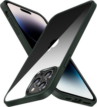 ETUI APPLE IPHONE 14 PRO MAX SILIKONOWE ZIELONA RAMKA +SZKŁO HARTOWANE