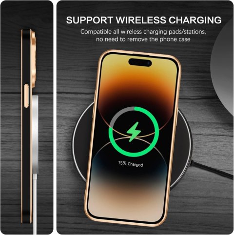 ETUI APPLE IPHONE 14 PRO MAX SILIKONOWY CZARNY ZŁOTY MAGSAFE A2894 A2651 ETUI APPLE IPHONE 14 PRO MAX SILIKONOWY CZARNY ZŁOTY MAGSAFE A2894 A2651