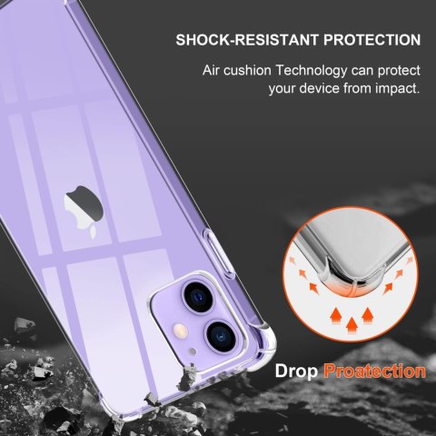 ETUI CASE APPLE IPHONE 12/12 PRO BEZBARWNE SILIKONOWE +3x SZKŁO HARTOWANE
