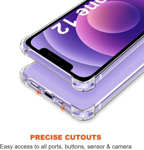 ETUI CASE APPLE IPHONE 12/12 PRO BEZBARWNE SILIKONOWE +3x SZKŁO HARTOWANE