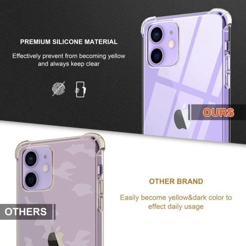 ETUI CASE APPLE IPHONE 12/12 PRO BEZBARWNE SILIKONOWE +3x SZKŁO HARTOWANE