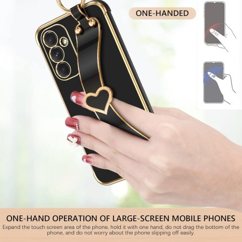 ETUI CASE SAMSUNG GALAXY A34 CZARNY ZŁOTA RAMKA +UCHWYT I SMYCZ ETUI CASE SAMSUNG GALAXY A34 CZARNY ZŁOTA RAMKA +UCHWYT I SMYCZ