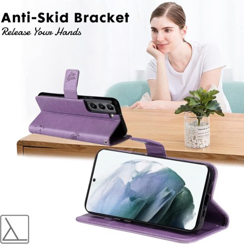 ETUI Z KLAPKĄ FIOLETOWE SAMSUNG GALAXY S22 5G +OPASKA NA RĘKĘ SM-S901 ETUI Z KLAPKĄ FIOLETOWE SAMSUNG GALAXY S22 5G +OPASKA NA RĘKĘ SM-S901