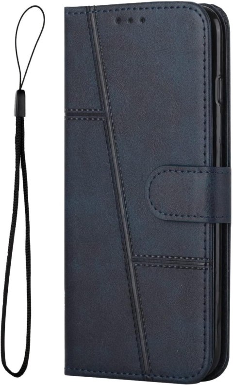 ETUI Z KLAPKĄ XIAOMI REDMI NOTE 11/11S GRANATOWE Z RYSIKIEM I ZAWIESZKĄ