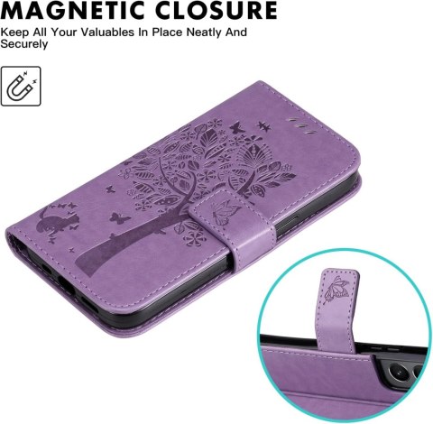 ETUI Z KLAPKĄ SAMSUNG GALAXY S22+ FIOLETOWE WYTŁACZANE DRZEWO SM-S906 ETUI Z KLAPKĄ SAMSUNG GALAXY S22+ FIOLETOWE WYTŁACZANE DRZEWO SM-S906
