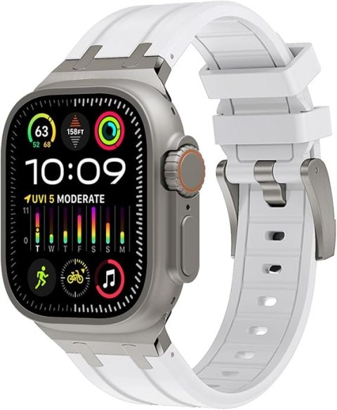 PASEK DO ZEGARKA APPLE WATCH 9/8/7/6/5/4/3/2/1 42/44/45/49mm BIAŁY SILIKON PASEK DO ZEGARKA APPLE WATCH 9/8/7/6/5/4/3/2/1 42/44/45/49mm BIAŁY SILIKON