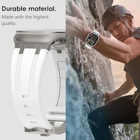 PASEK DO ZEGARKA APPLE WATCH 9/8/7/6/5/4/3/2/1 42/44/45/49mm BIAŁY SILIKON PASEK DO ZEGARKA APPLE WATCH 9/8/7/6/5/4/3/2/1 42/44/45/49mm BIAŁY SILIKON