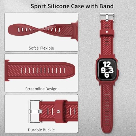 PASEK DO ZEGARKA OPASKA SPORTOWA DO APPLE WATCH SE iWATCH CZERWONY CZARNY PASEK DO ZEGARKA OPASKA SPORTOWA DO APPLE WATCH SE iWATCH CZERWONY CZARNY