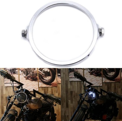 PIERŚCIEŃ WYKOŃCZENIOWY REFLEKTORA MOTOCYKL ALUMINIOWA OBUDOWA 7" PIERŚCIEŃ WYKOŃCZENIOWY REFLEKTORA MOTOCYKL ALUMINIOWA OBUDOWA 7"