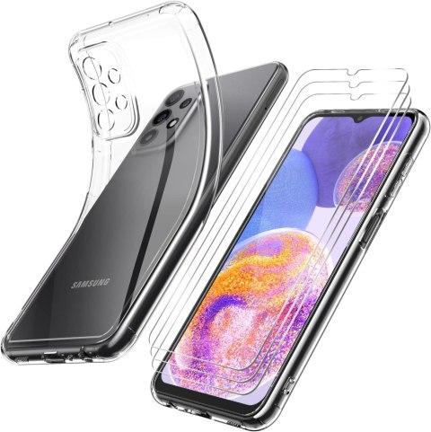 ZESTAW ETUI SAMSUNG GALAXY A23 SILIKONOWE +3x SZKŁO HARTOWANE MOCNE SM-A236 ZESTAW ETUI SAMSUNG GALAXY A23 SILIKONOWE +3x SZKŁO HARTOWANE MOCNE SM-A236