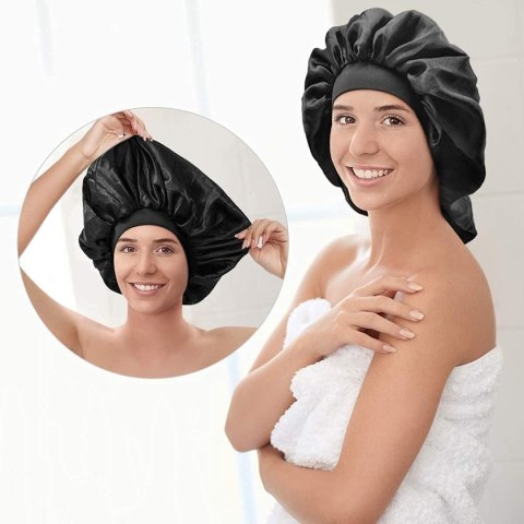 2x CZEPEK SATYNOWY DO WŁOSÓW NA NOC TURBAN CZARNY I W KWIATY 2x CZEPEK SATYNOWY DO WŁOSÓW NA NOC TURBAN CZARNY I W KWIATY