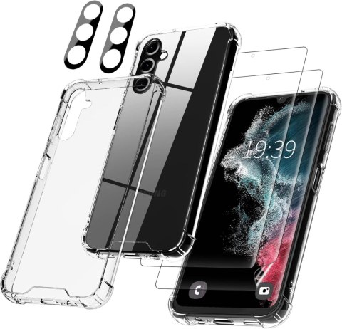 ETUI +2x FOLIA HYBRYDOWA SAMSUNG GALAXY A14 5G PRZEZROCZYSTE SILIKONOWE ETUI +2x FOLIA HYBRYDOWA SAMSUNG GALAXY A14 5G PRZEZROCZYSTE SILIKONOWE