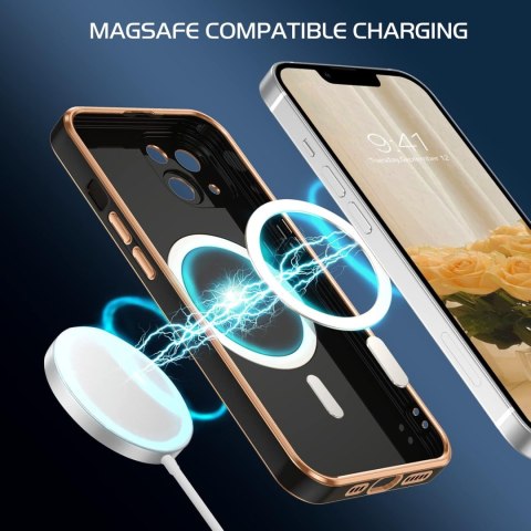 ETUI APPLE IPHONE 13 CZARNE ZŁOTE SILIKONOWE MAGSAFE ETUI APPLE IPHONE 13 CZARNE ZŁOTE SILIKONOWE MAGSAFE