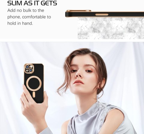 ETUI APPLE IPHONE 13 CZARNE ZŁOTE SILIKONOWE MAGSAFE ETUI APPLE IPHONE 13 CZARNE ZŁOTE SILIKONOWE MAGSAFE