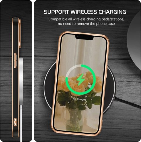 ETUI APPLE IPHONE 13 CZARNE ZŁOTE SILIKONOWE MAGSAFE ETUI APPLE IPHONE 13 CZARNE ZŁOTE SILIKONOWE MAGSAFE
