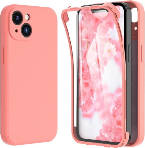 ETUI APPLE IPHONE 13 SILIKONOWE RÓŻOWE +OCHRONA EKRANU