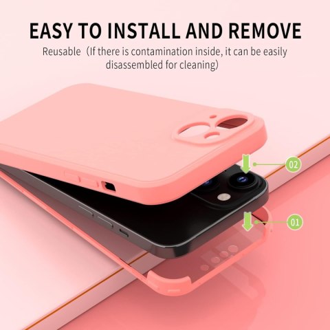 ETUI APPLE IPHONE 13 SILIKONOWE RÓŻOWE +OCHRONA EKRANU