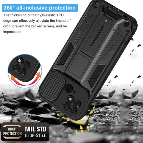 ETUI XIAOMI REDMI 10C CZARNE TWARDY SILIKON Z PODSTAWKĄ +OCHRONA APARATU ETUI XIAOMI REDMI 10C CZARNE TWARDY SILIKON Z PODSTAWKĄ +OCHRONA APARATU
