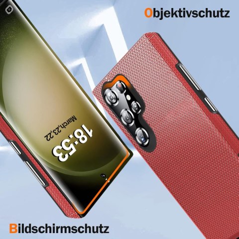 ETUI SAMSUNG GALAXY S23 ULTRA 5G TWARDY SILIKON CZERWONE