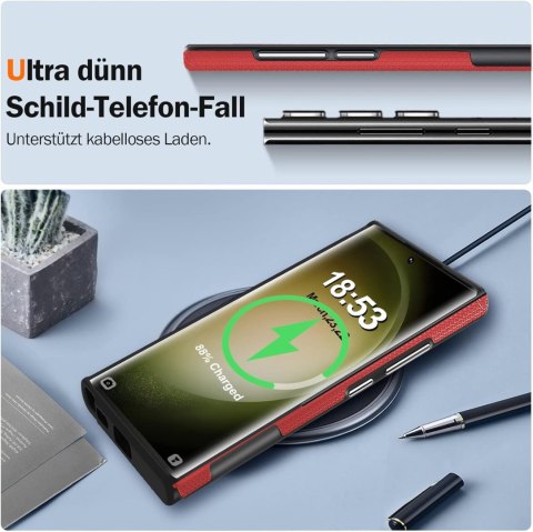 ETUI SAMSUNG GALAXY S23 ULTRA 5G TWARDY SILIKON CZERWONE