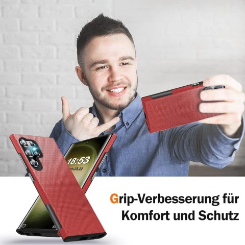 ETUI SAMSUNG GALAXY S23 ULTRA 5G TWARDY SILIKON CZERWONE