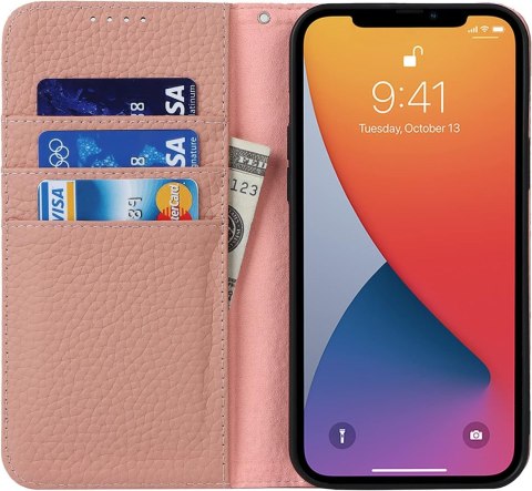 ETUI Z KLAPKĄ APPLE IPHONE 13 PRO RÓŻOWE EKOSKÓRA +MIEJSCE NA KARTY ETUI Z KLAPKĄ APPLE IPHONE 13 PRO RÓŻOWE EKOSKÓRA +MIEJSCE NA KARTY