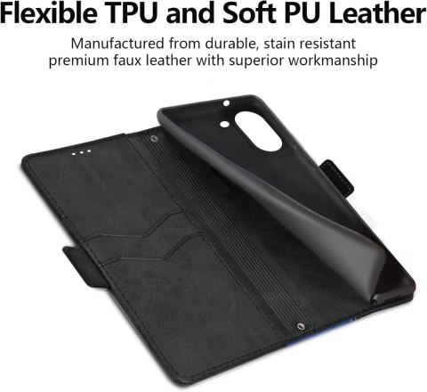 ETUI Z KLAPKĄ SAMSUNG GALAXY S21 FE 5G CZARNY NIEBIESKI MIEJSCE NA KARTY ETUI Z KLAPKĄ SAMSUNG GALAXY S21 FE 5G CZARNY NIEBIESKI MIEJSCE NA KARTY