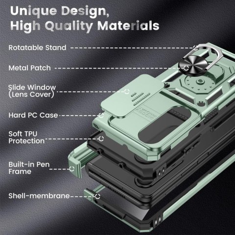 ETUI ZIELONE GALAXY Z FOLD 4 OBUDOWA PRZEDNIA I TYLNA +SZKŁO I PODSTAWKA ETUI ZIELONE GALAXY Z FOLD 4 OBUDOWA PRZEDNIA I TYLNA +SZKŁO I PODSTAWKA