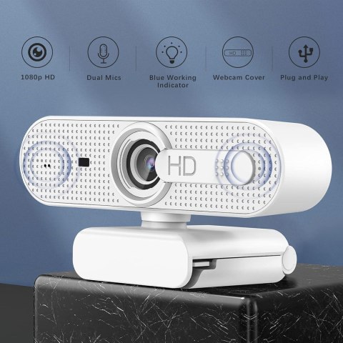 KAMERA INTERNETOWA KOMPUTEROWA ASHU USB 1080P BIAŁA AUTOFOKUS MIKROFON KAMERA INTERNETOWA KOMPUTEROWA ASHU USB 1080P BIAŁA AUTOFOKUS MIKROFON