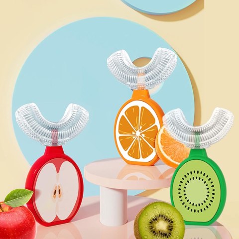 SZCZOTECZKA DO ZĘBÓW DLA DZIECI 2-6 LAT KSZTAŁT U 360° OWOCE KIWI SZCZOTECZKA DO ZĘBÓW DLA DZIECI 2-6 LAT KSZTAŁT U 360° OWOCE KIWI