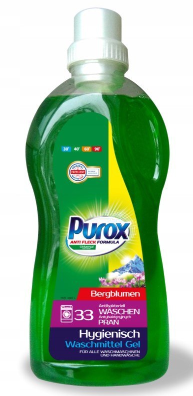 ŻEL DO PRANIA PUROX UNIWERSALNY NIEMIECKI 1L 33 PRANIA ŻEL DO PRANIA PUROX UNIWERSALNY NIEMIECKI 1L 33 PRANIA