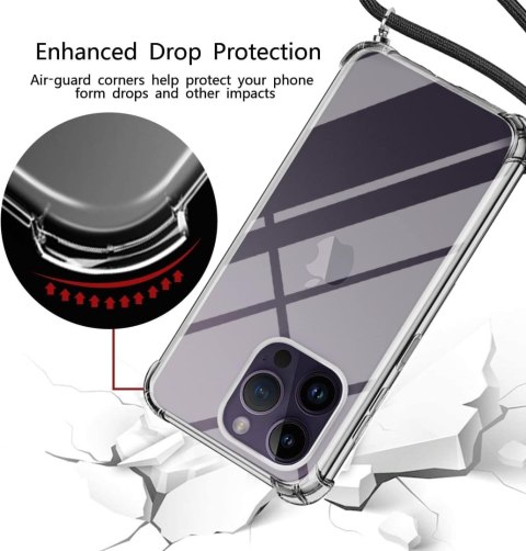 ZESTAW APPLE IPHONE 14 PRO ETUI + SZKŁO HARTOWANE + SMYCZ + RYSIK CZARNY ZESTAW APPLE IPHONE 14 PRO ETUI + SZKŁO HARTOWANE + SMYCZ + RYSIK CZARNY