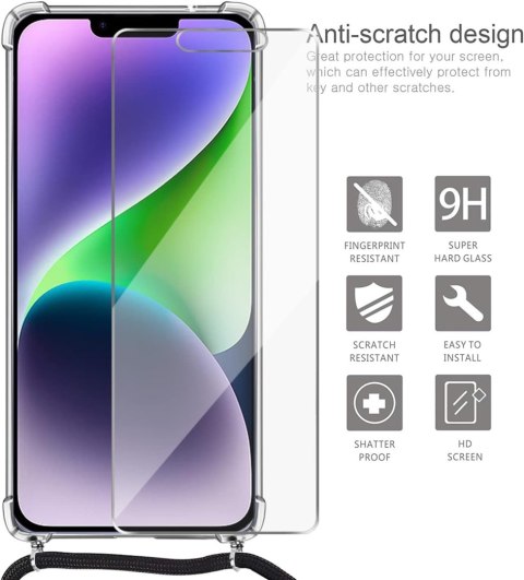 ZESTAW APPLE IPHONE 14 Plus ETUI + SZKŁO HARTOWANE + SMYCZ + RYSIK CZARNY ZESTAW APPLE IPHONE 14 Plus ETUI + SZKŁO HARTOWANE + SMYCZ + RYSIK CZARNY