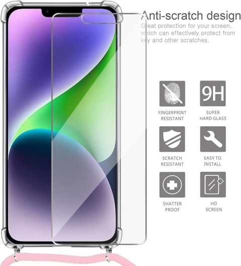 ZESTAW APPLE IPHONE 14 Plus ETUI + SZKŁO HARTOWANE + SMYCZ + RYSIK RÓŻOWY ZESTAW APPLE IPHONE 14 Plus ETUI + SZKŁO HARTOWANE + SMYCZ + RYSIK RÓŻOWY