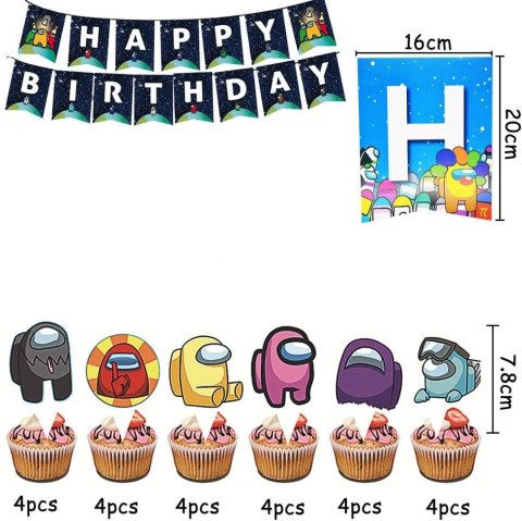 ZESTAW DEKORACJI URODZINY TOPPERY GIRNALDA HAPPY BIRTHDAY KOLOROWE 24+1 ZESTAW DEKORACJI URODZINY TOPPERY GIRNALDA HAPPY BIRTHDAY KOLOROWE 24+1