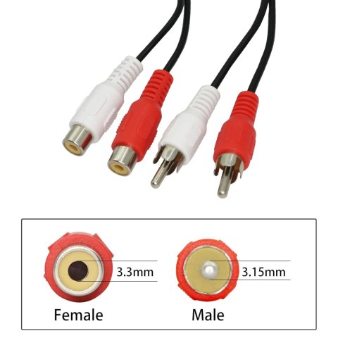 2X KABEL ROZGAŁĘŹNY Y AUDIO 2 WTYKI RCA KABEL STEREO 2X KABEL ROZGAŁĘŹNY Y AUDIO 2 WTYKI RCA KABEL STEREO