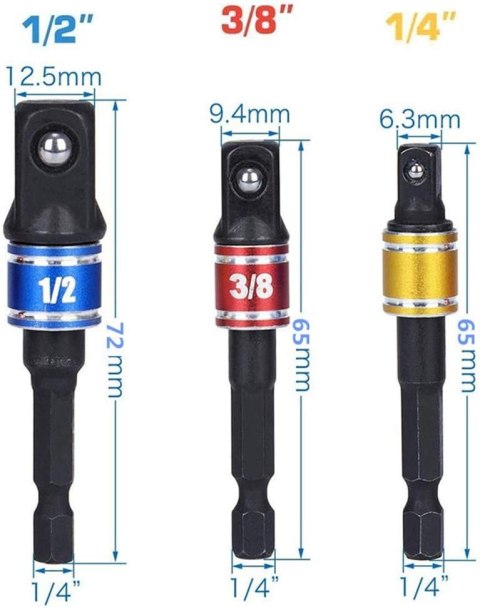 ADAPTER NASADOWY DO KLUCZA KĄTOWEGO BITY 105° + 1/4 3/8 1/2 CALA Cr-V ADAPTER NASADOWY DO KLUCZA KĄTOWEGO BITY 105° + 1/4 3/8 1/2 CALA Cr-V