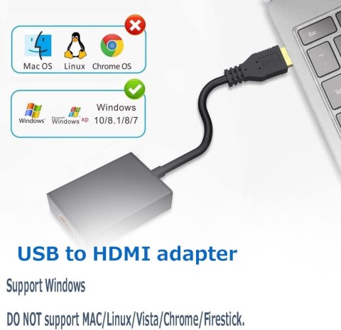ADAPTER USB 3.0 2.0 NA HDMI KONWERTER KABLA GRAFICZNEGO ADAPTER USB 3.0 2.0 NA HDMI KONWERTER KABLA GRAFICZNEGO