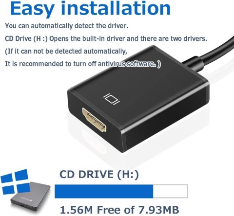 ADAPTER USB 3.0 2.0 NA HDMI KONWERTER KABLA GRAFICZNEGO ADAPTER USB 3.0 2.0 NA HDMI KONWERTER KABLA GRAFICZNEGO