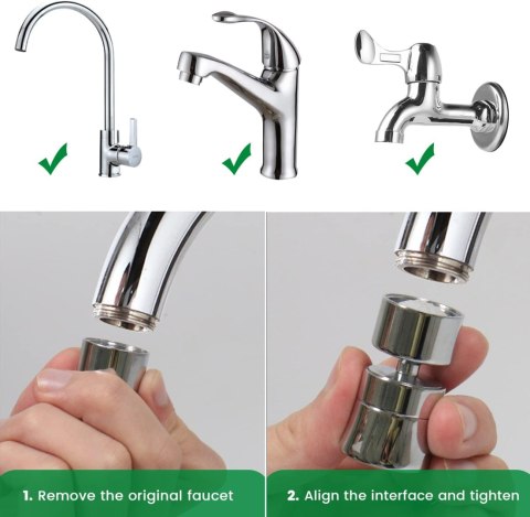 AERATOR DO KRANU OBROTOWA 360° PRZEDŁÓŻKA DO BATERII CHROM AERATOR DO KRANU OBROTOWA 360° PRZEDŁÓŻKA DO BATERII CHROM