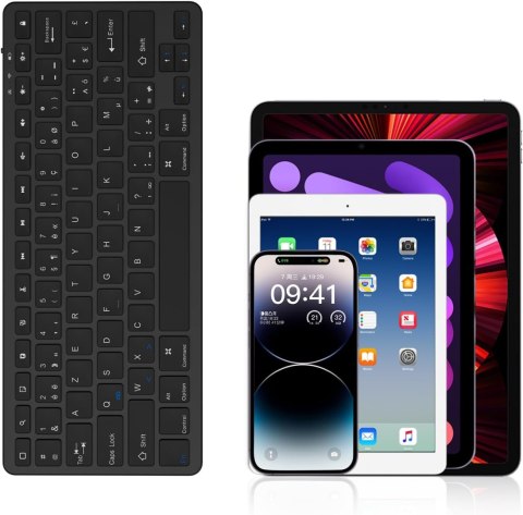KLAWIATURA BEZPRZEWODOWA PODŚWIETLANA BLUETOOTH CZARNA iOs Android PC 28x12 KLAWIATURA BEZPRZEWODOWA PODŚWIETLANA BLUETOOTH CZARNA iOs Android PC 28x12