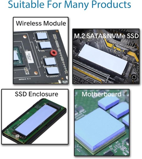 CHŁODZĄCA PODKŁADKA SILIKONOWA DO SSD CPU GPU LED IC 1,5 mm x 15szt NIEBIESKA CHŁODZĄCA PODKŁADKA SILIKONOWA DO SSD CPU GPU LED IC 1,5 mm x 15szt NIEBIESKA