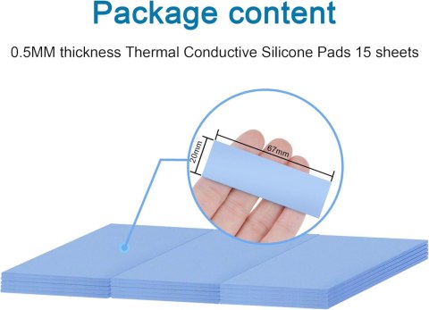 CHŁODZĄCA PODKŁADKA SILIKONOWA DO SSD CPU GPU LED IC 1mm x 15szt NIEBIESKA CHŁODZĄCA PODKŁADKA SILIKONOWA DO SSD CPU GPU LED IC 1mm x 15szt NIEBIESKA