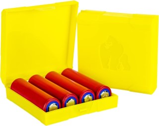 ETUI NA BATERIE 18650 PUDEŁKO DO PRZECHOWYWANIA ŻÓŁTE NA 4 SZT SOLIDNE