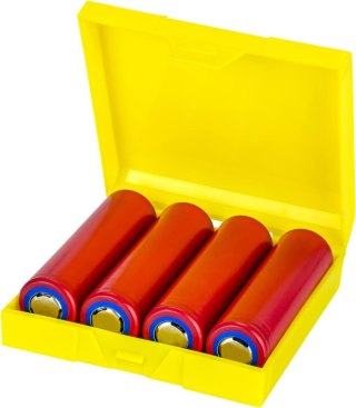 ETUI NA BATERIE 18650 PUDEŁKO DO PRZECHOWYWANIA ŻÓŁTE NA 4 SZT SOLIDNE