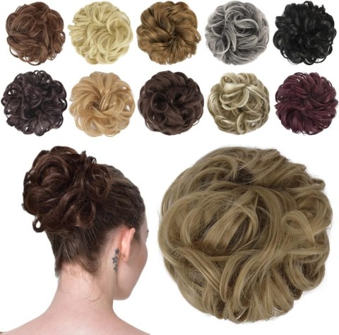 GUMKA DO WŁOSÓW Z WŁOSAMI TRESKA MESSY BUN DOCZEPIANY KOK BLOND GUMKA DO WŁOSÓW Z WŁOSAMI TRESKA MESSY BUN DOCZEPIANY KOK BLOND